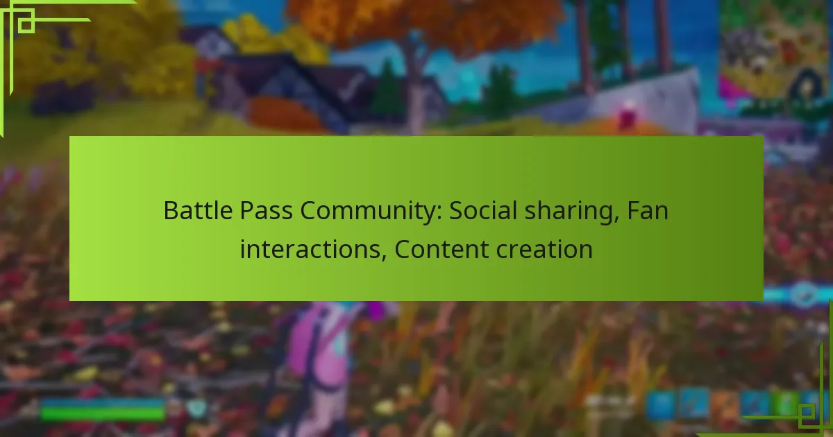 Battle Pass Community: Social sharing, Fan interactions, Content creation